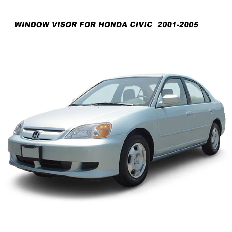 

Side Window Visors For Honda Civic Sedan 2001 2002 2003 2004 2005 Smoke Hook WeatherShield Wind Rain Guards SUNZ