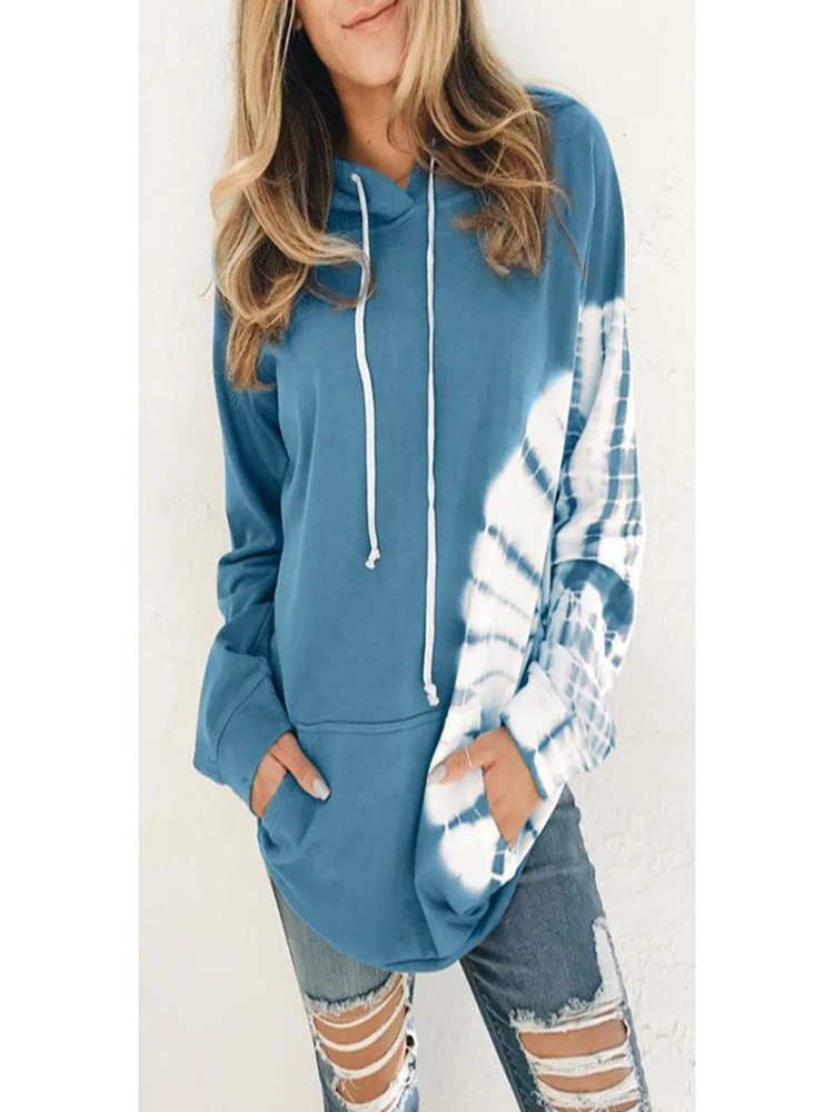 Oversized Tie Dyed Hoodie Print Hoody Sweetshirts Hoodies Spring Autumn Clothes Women Sweetshirts Streetwear Pullover Sweatshirt