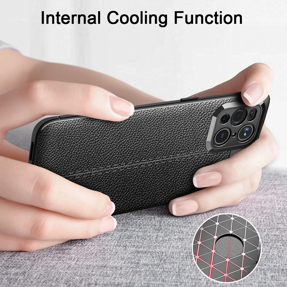 KEYSION Shockproof Case for OPPO Find X3 Pro 5G luxury leather texture soft silicone Phone Back Cover for Find X3 Lite X3 Neo