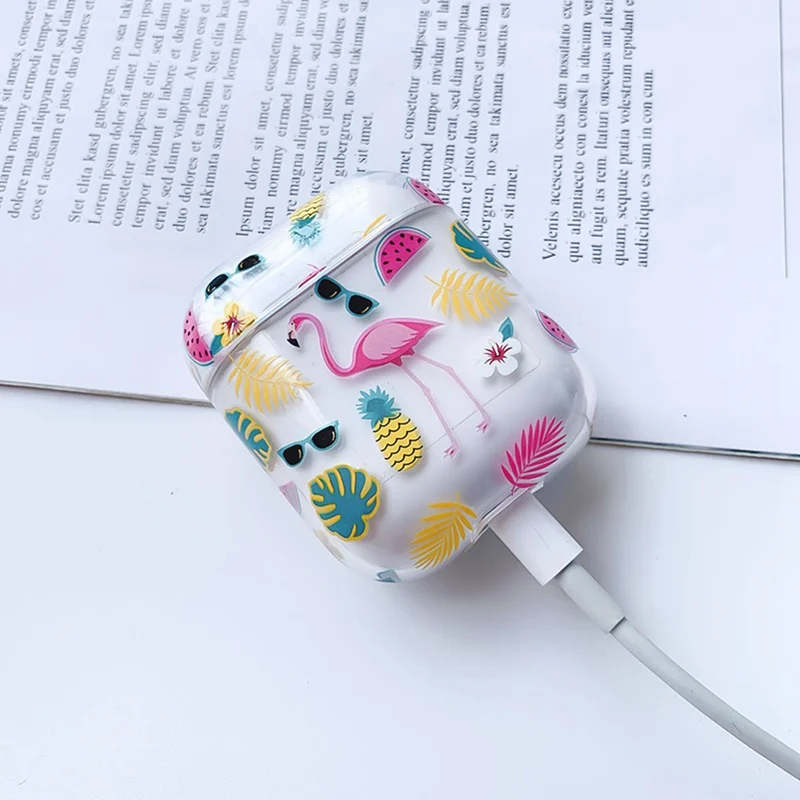 

Transparent Cute Bluetooth Wireless Headphone Case For Apple Airpods 1/2 Anti-fall Personalized Fruit PC Airpods Headset Box