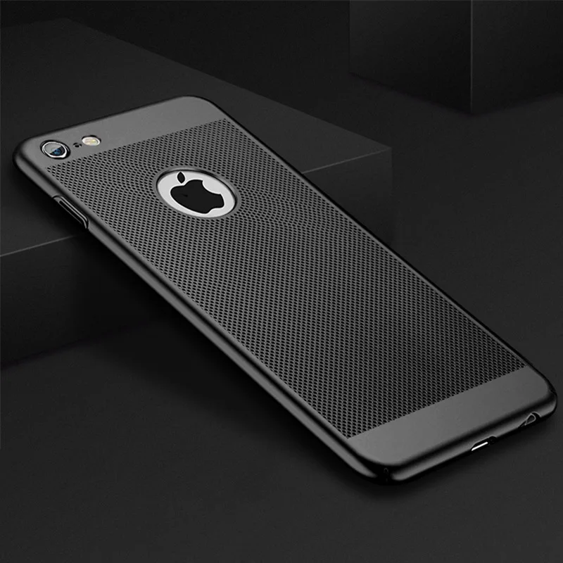 For iPhone 11 11Pro Max case Ultra Slim Grid Heat Dissipate Phone Case SE 6 S 6S 7 8 Plus X XS MAX XR Matte Hard Cover |