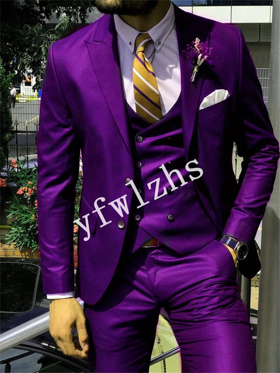 

Красивые смокинги для жениха с двумя пуговицами, мужские костюмы для свадьбы/выпускного вечера/ужина, лучший блейзер (пиджак + брюки + жилет +...