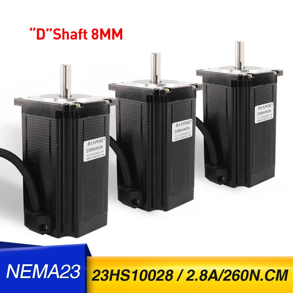 

3 pcs Nema 23 Stepper Motor 4-lead 2.8A 260N.CM 23HS10028 100mm 57 Series Motor for CNC worm wheel edging machine