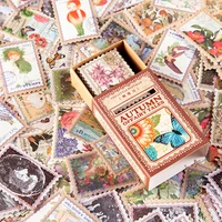 dimi 100 pcsbox little postman autumn fairy tale series deco stickers scrapbooking diy vintage stamp stick label stationery
