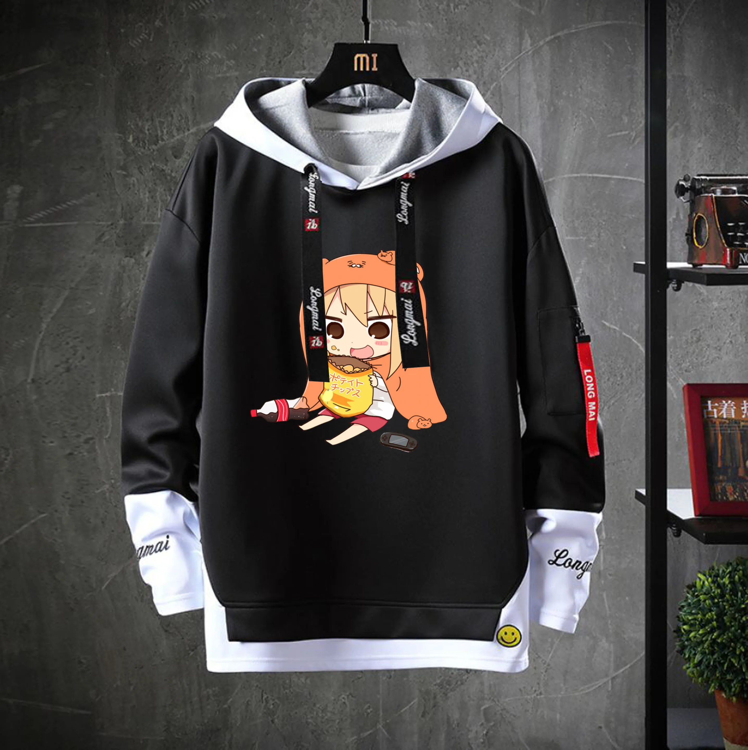 

anime Himouto! Umaru-chan Hooded Teenagers Costume Cartoon coat Unisex Casual Fake Two-Piece Hoodies Sweatshirt jacket