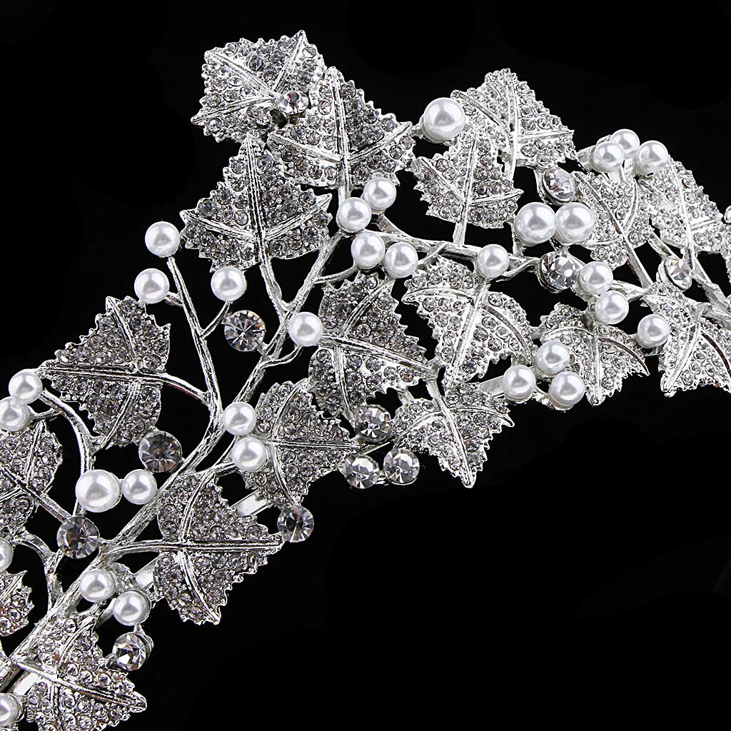 Elegant Leaf Rhinestone Wedding Party Crown Tiaras Prom Pageant Headwear | Украшения и аксессуары