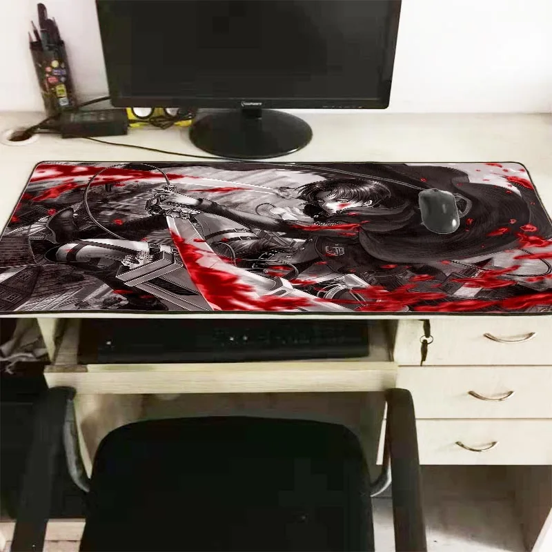 Коврик для мыши Attack on Titan 90x40 см Коврик для мыши Notbook компьютерный коврик для мыши Lockrand игровой коврик для мыши геймер для клавиатуры коврик для мыши