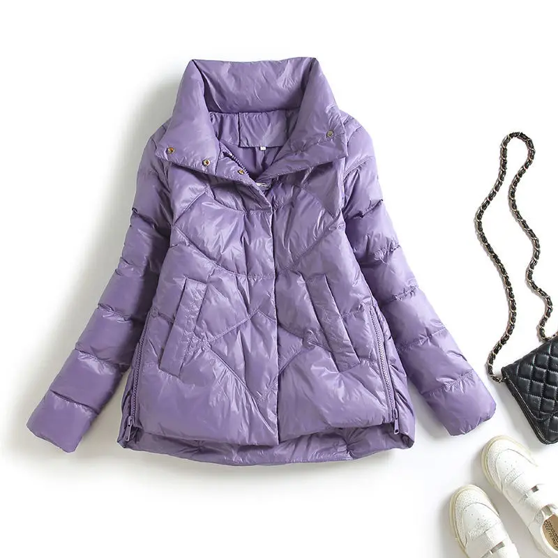 

2021 New Cotton-Padded Jacket Women Winter Fashion Stand-Up Collar Coat