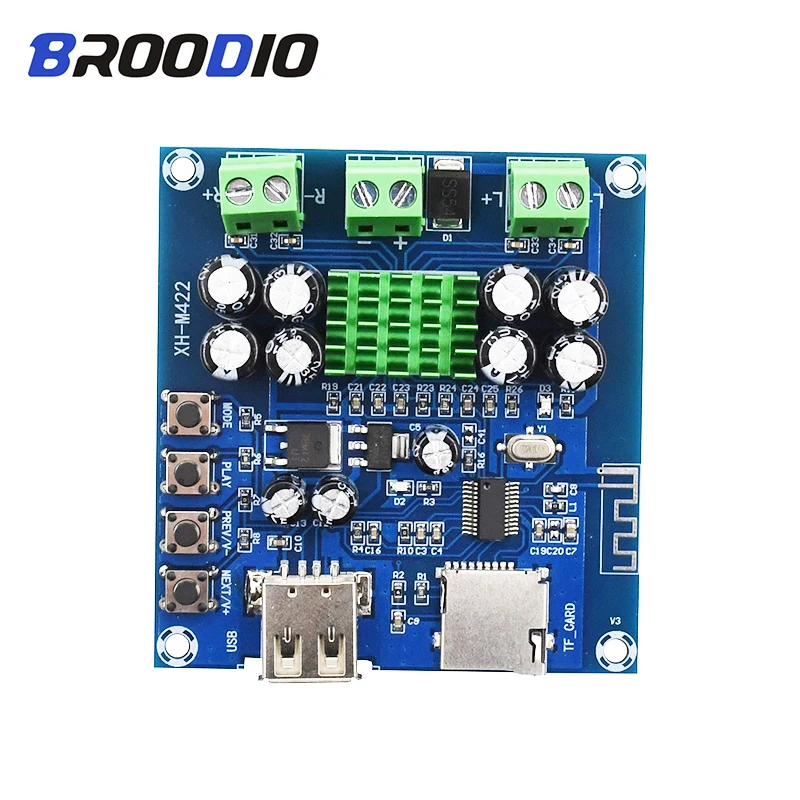 

TPA3116D2 Bluetooth Amplifier Board Dual Channel 2*50W Audio Amplifiers DC12-24V Support TF Card U Disk Bluetooth Amplificador