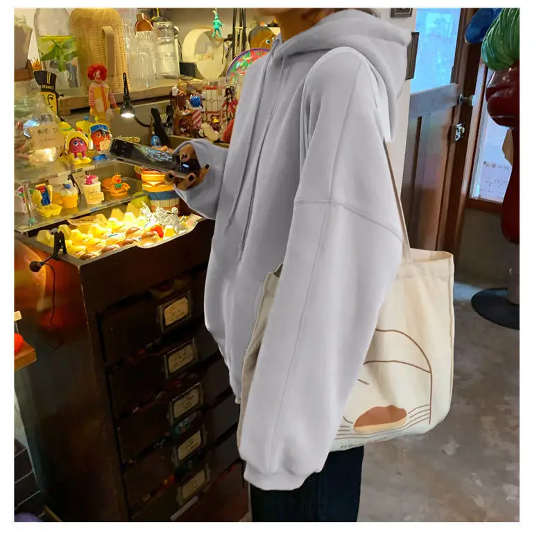 

2020 Winter Solid Color Hoodie Undefined Blouse Women Aachoae Unisex Couple Cotton Tracksuit Sweatshirt Casual Jumper Plus Size