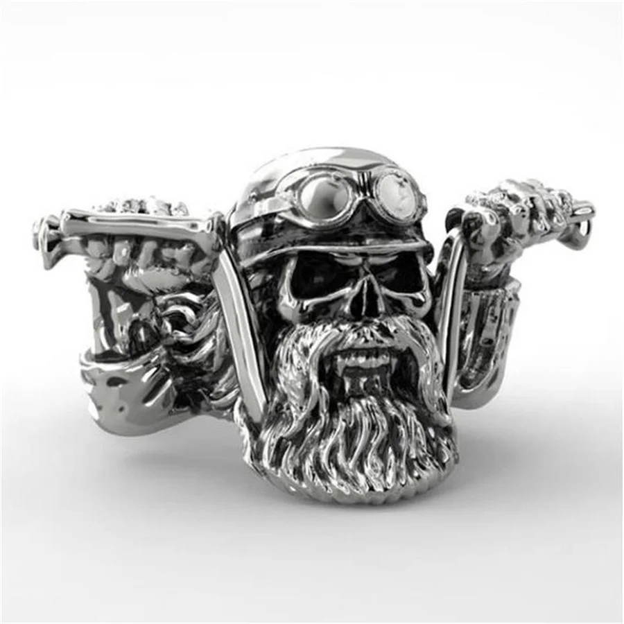 

Men's Domineering Horror Skull Ring Motorcycle Rock Hip Hop Jewelry Wholesale