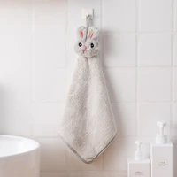 4pcs cartoon hanging handkerchief towels washcloths soft velvet towels dishwashing handkerchief towels kitchen bathroomed