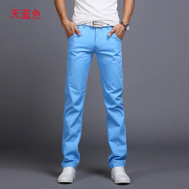 New Casual Pants Men Cotton Slim Fit Chinos 8