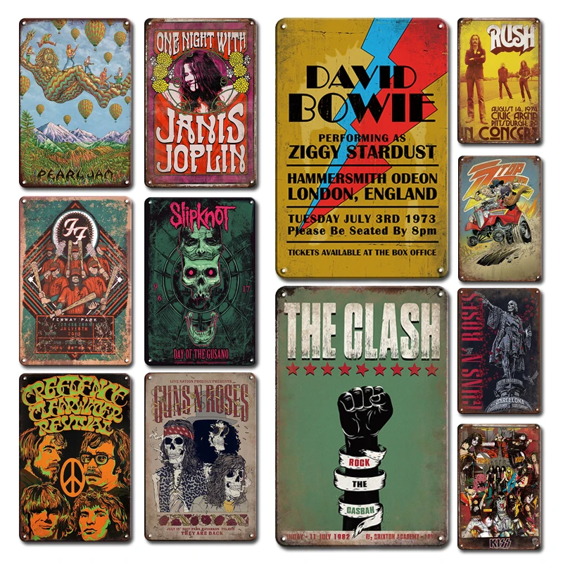 Pop Music Metal Poster Plates Rock Band Tin Sign Vintage Man Cave Bedroom Wall Decorative Plaques Chic Home Decor Accessories