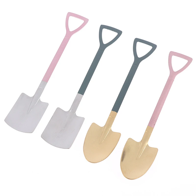 2PCS Coffee Spoon Cutlery Set Stainless Steel Retro Iron Shovel Ice Cream | Дом и сад