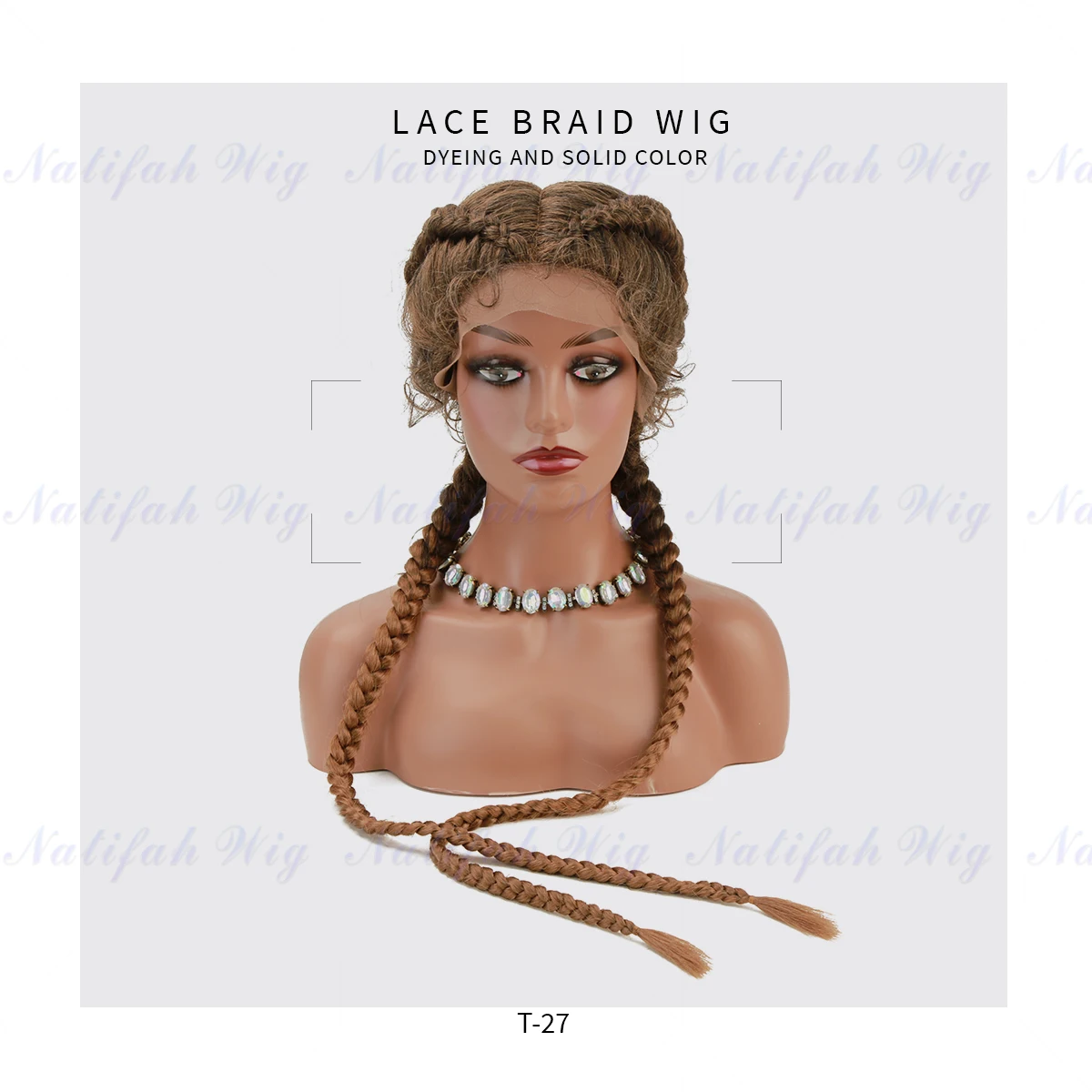Lace Braided Wigs Synthetic Hair For Women African American Box Braided Twist Wigs Braids 38