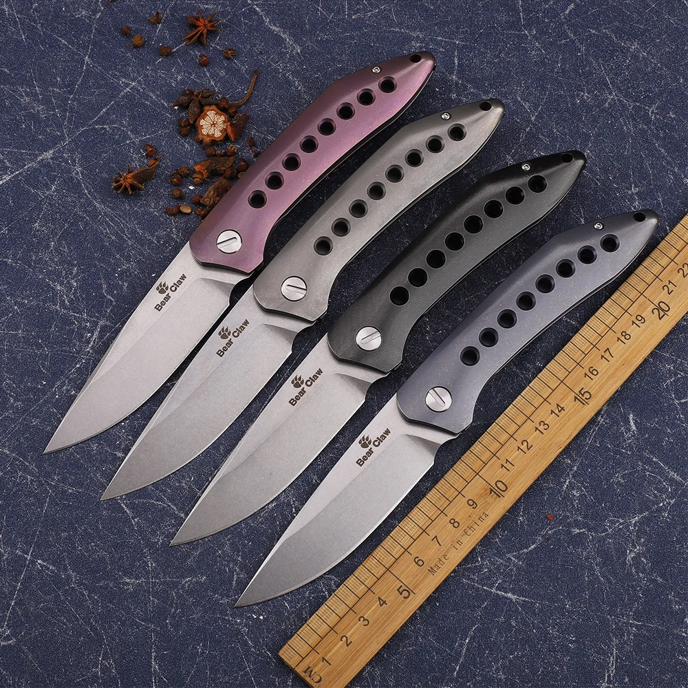 Складной нож Коготь медведя FIying Shark карманный титановый Клинок с лезвием S35VN для