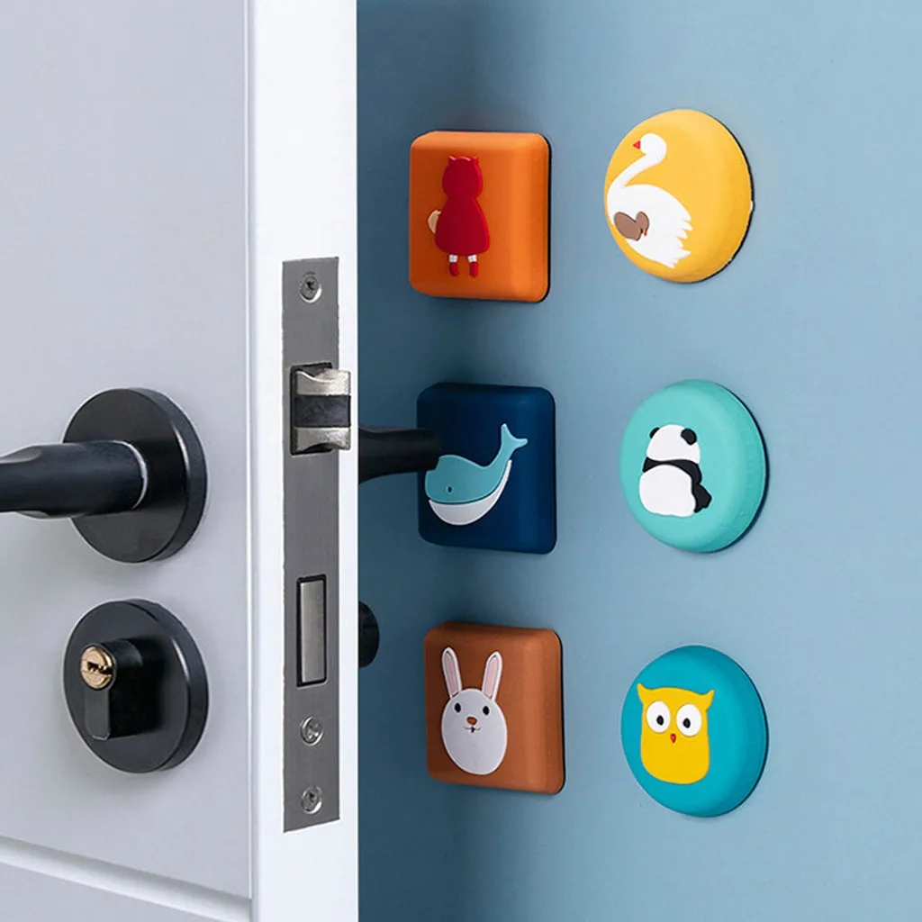 Мультфильм двери анти-наклейки против столкновения силиконовые стены