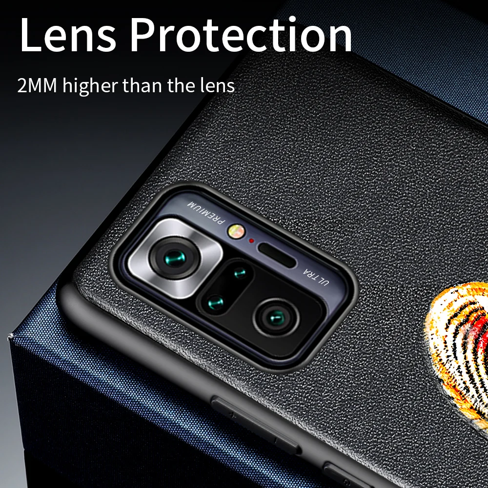 3D Emboss Genuine Leather Case for Xiaomi Redmi Note 10 9 8 11 Pro 11S Cover For Mi 12 12T 11T 11 Ultra Poco X3 X4 Pro F3 F4 GT