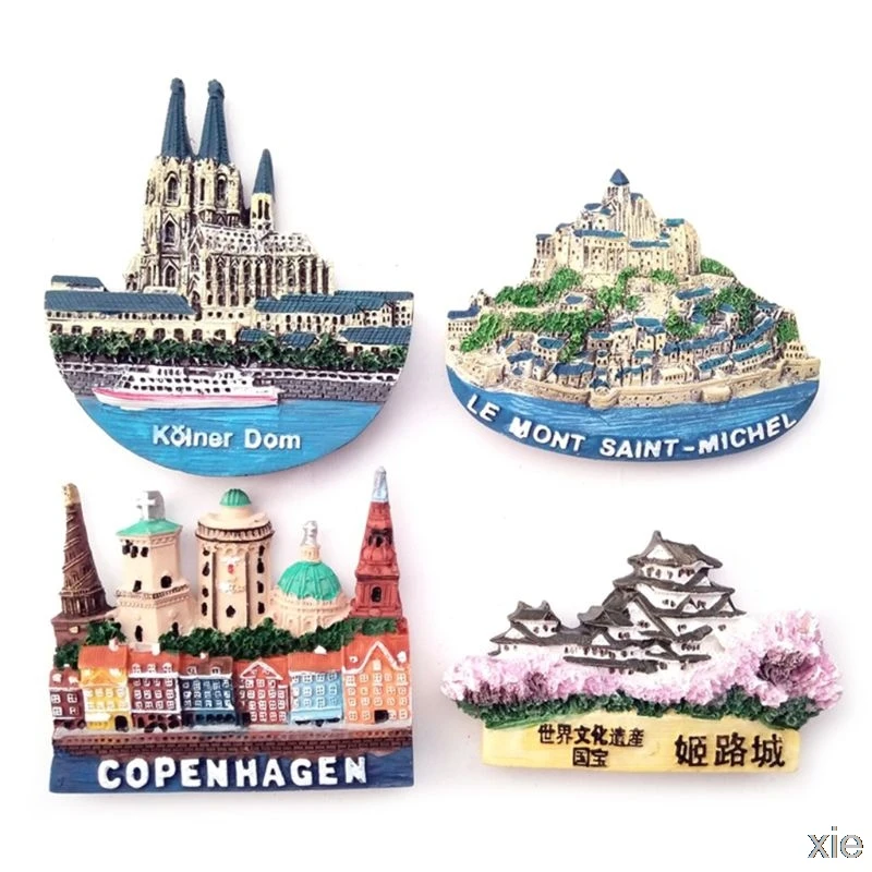 Франция copenhire Япония ТУРИСТИЧЕСКИЙ СУВЕНИР 3D смолы магнит на холодильник магнитные наклейки для рукоделия
