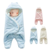 2020 new baby swaddle blanket wrap warm swaddle for newborn boys girls split legs design quilt belly protection design with cap