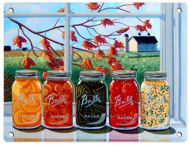 

Customized Metal Sign Retro Decor for Wall Bar Home Pub Tin Sign Posters 12 x 8 Inch [Canning Harvest Colorful Cooking Jars]