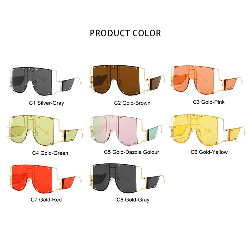 

ROYAL GIRL New Big Frame Sunglasses Men Square Fashion Glasses Women High Quality Retro Sun Glasses Rimless Vintage ss397