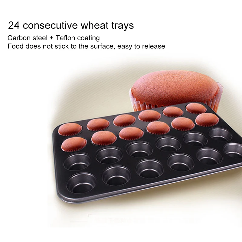 Горячая Распродажа мини форма для выпечки кексов с 24 отверстиями антипригарная