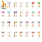 2 шт., силиконовая деревянная вилка для кормления малышей