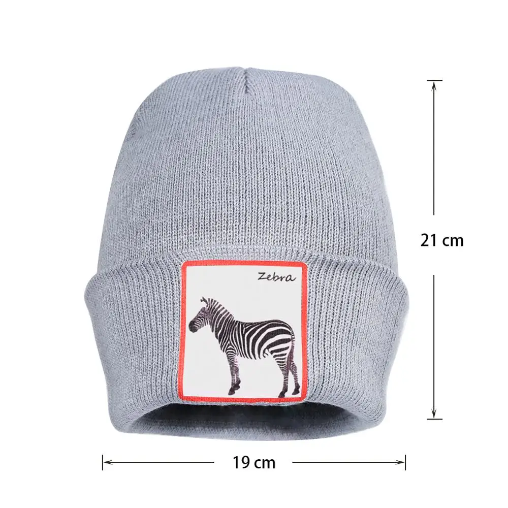 Men's Knitted Hat Red Zebra Pattern Beanie Skullies Warm Winter Unisex Solid Baggy Crochet Bonnet Christmas Gift Hats Cap | Аксессуары