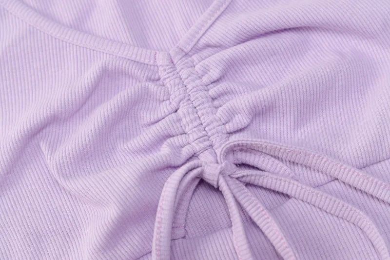 Весенне-осенние модные сексуальные топы однотонные черные/фиолетовые