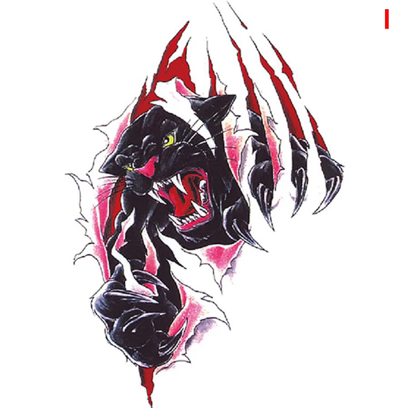 

3D Animals Tattoos Fake Sticker Body Art Arm Armband Waterproof Tattoo For Women Men Boy Tiger Wolf Style Tatoos Paper New