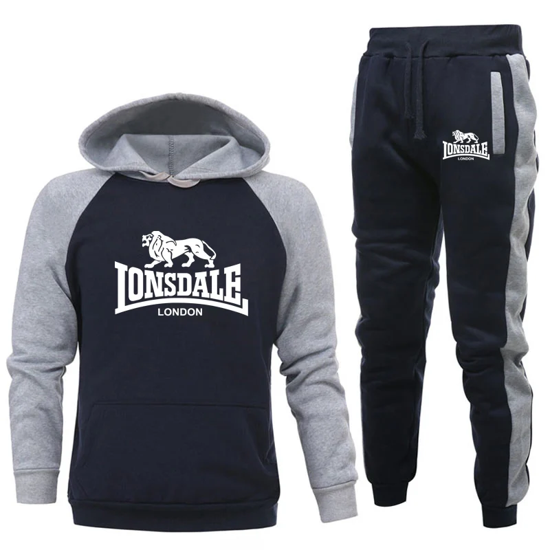 

Fashion trends LONSDALE Print Men Hoodies Suits Brand Tracksuit Men Hip Hop Sweatshirts+Sweatpants Autumn Winter Hooded Pullover