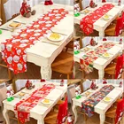 Рождественская скатерть, настольная дорожка, скатерть на стол для рождевечерние, банкета, праздничное украшение для дома