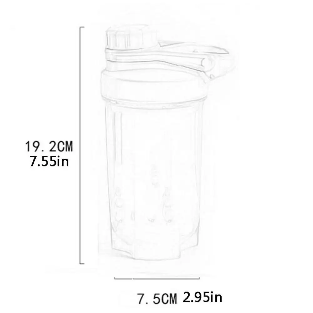 

500ML Milkshake Protein Powder Shaker Water Bottle Sports Kettle Hidro Flask Drinkware Drink Cup BPA Free Kitchen Shake Bottles