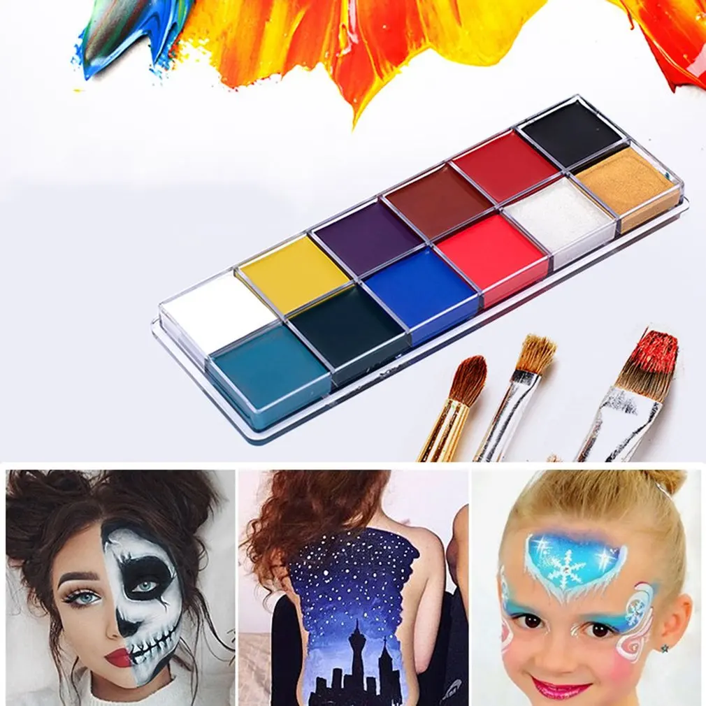 12 цветов татуировки цветной пигмент для лица краска тела масляная рисования