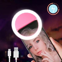 novelty led fill light ring selfie lamp for phone camera portable clipon lamps girl night darkness beauty enhancing lights