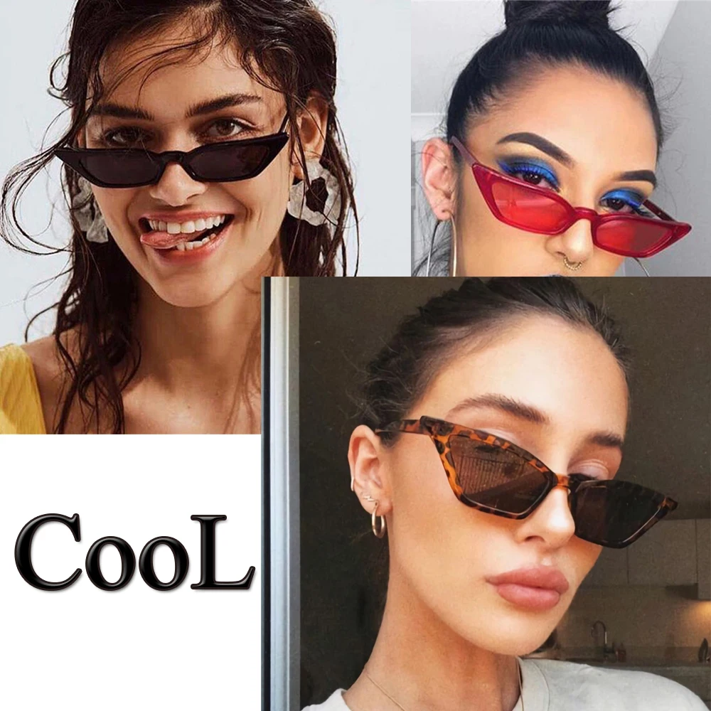 

Women Small Frame fashion Sunglasses UV400 Sun Shades Eyewear Vintage Cat Eye Sun Glasses Simple For Mountaineering Fishing