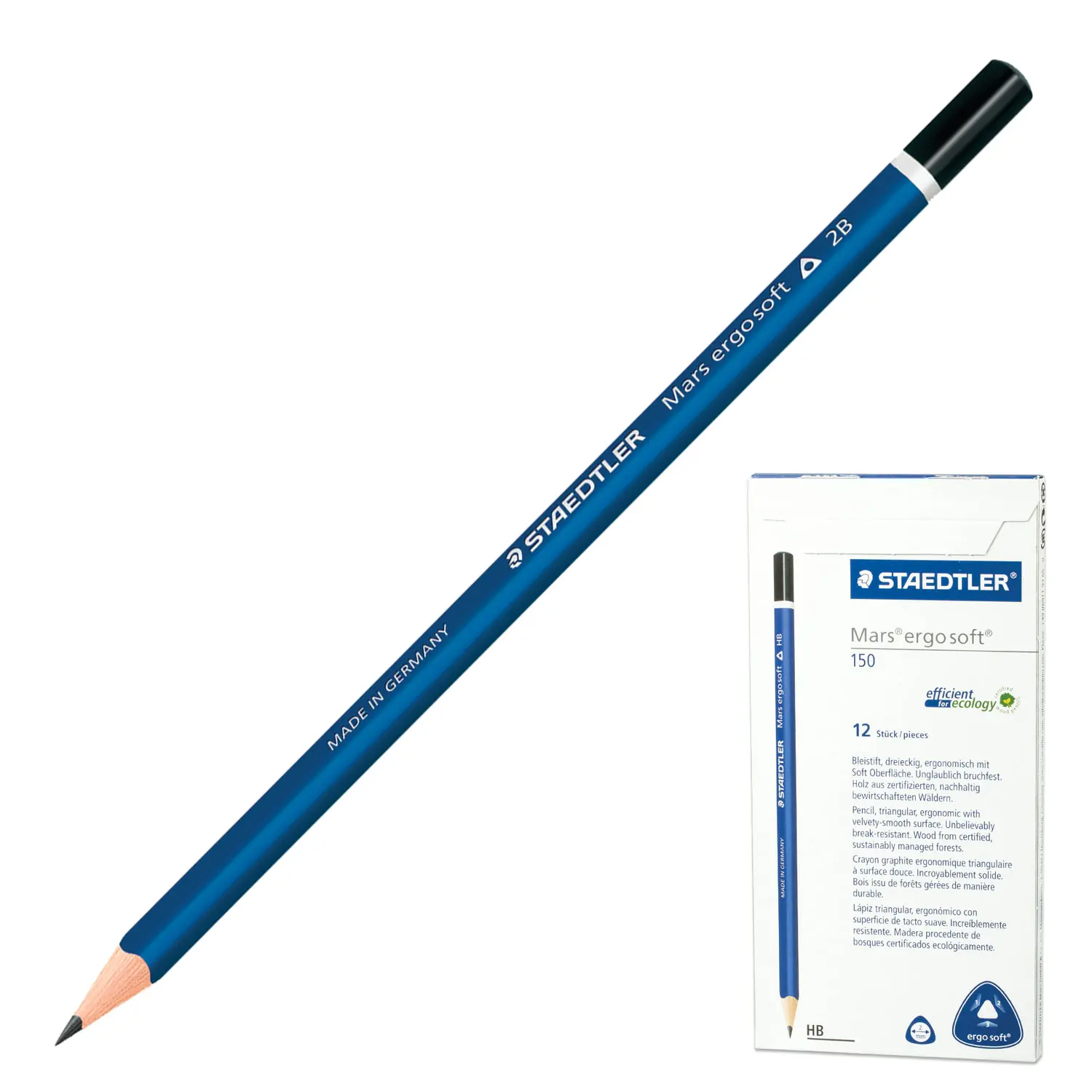 Карандаш чернографитный STAEDTLER ПРЕМИУМ (Германия) 1 шт &quotMars Ergosoft&quot HB трехгр без