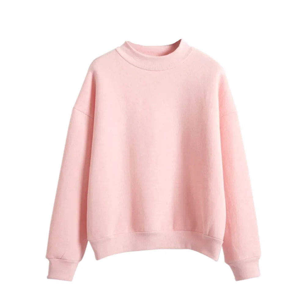 Женская Повседневная Толстовка с длинным рукавом джемпер пуловер толстый Осень