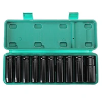 10pcs 8 24mm 12 inch drive deep impact socket set heavy metric garage tool for wrench adapter hand tool set
