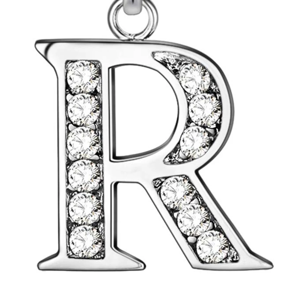Простая блестящая подвеска с 26 английскими буквами из циркона для женщин и