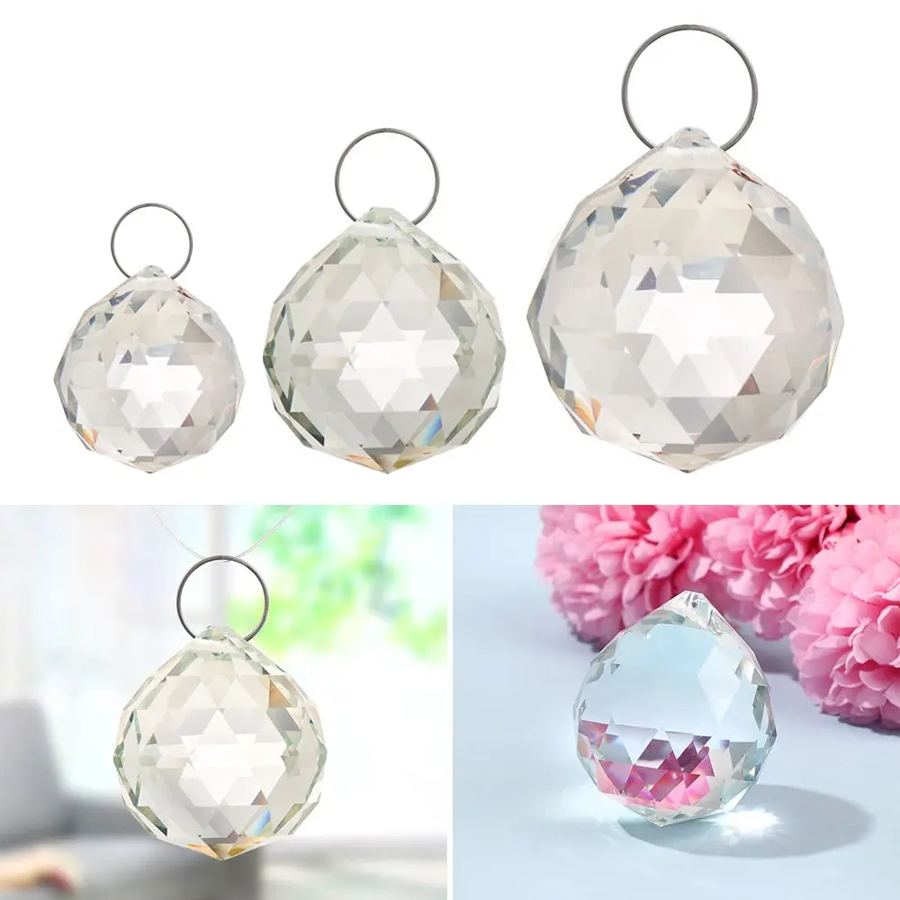 

5pcs Lighting Ornament Art Hanging Faceted Clear Pendant Crystal Ball