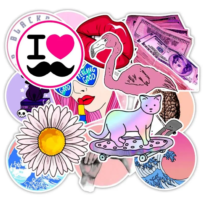 10/30/50 шт. в упаковке розовая мультяшная Водонепроницаемая наклейка Vsco для девочек