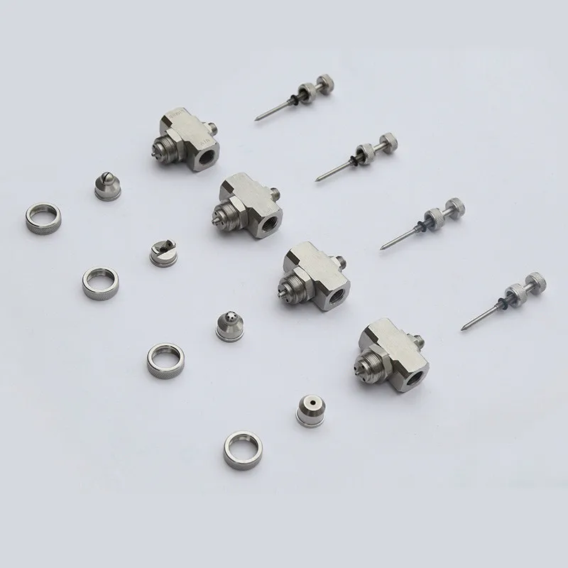 

1/4" High Pressure Air Atomizing Nozzle Adjustable Sprayers Atomizing Humidifying Sprinklers Two-fluid Gas-water Mixing 1pcs