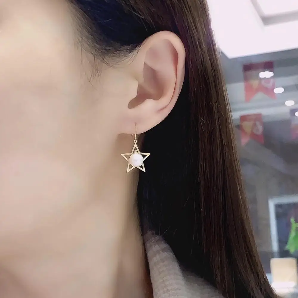 

Shilovem Ювелирные наборы из 18-каратного желтого натуральный пресноводный жемчуг висячие серьги ювелирные украшения для женщин модные на юбил...