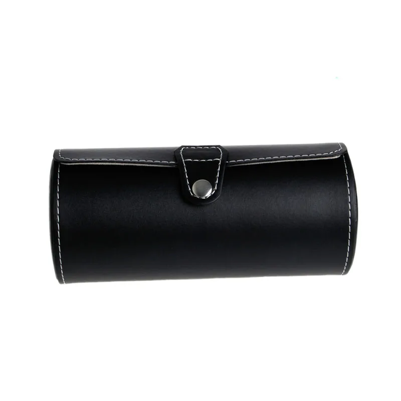 

X7AF 3 Slots Watch Display Case Faux PU Leather Roll Box Storage Collector Organizer