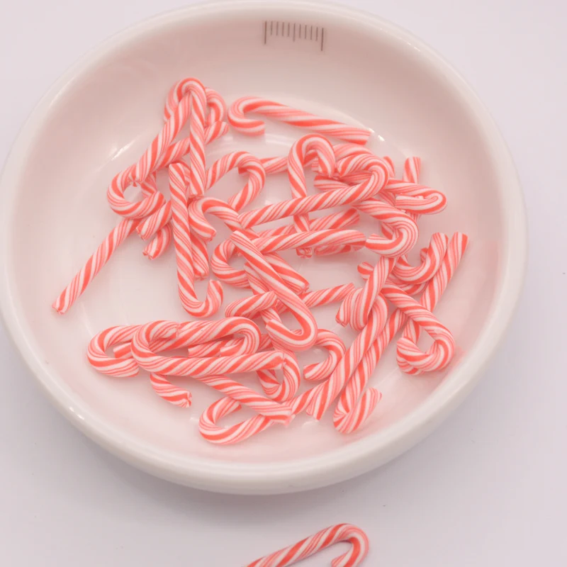 Красивая Милая полимерная глина поддельные рождественские конфетные трости для