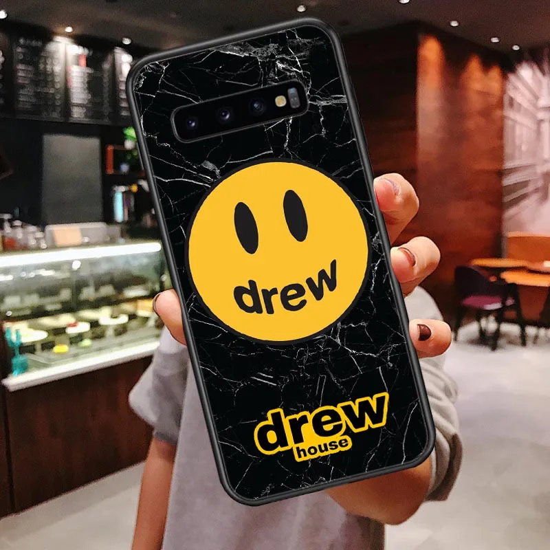 Роскошный бренд Drew House, Джастин Бибер, мягкий чехол для телефона, для samsung Galaxy S7 Edge, S8, S9 Plus, S10 Lite, S10Plus, чехол со смайликом
