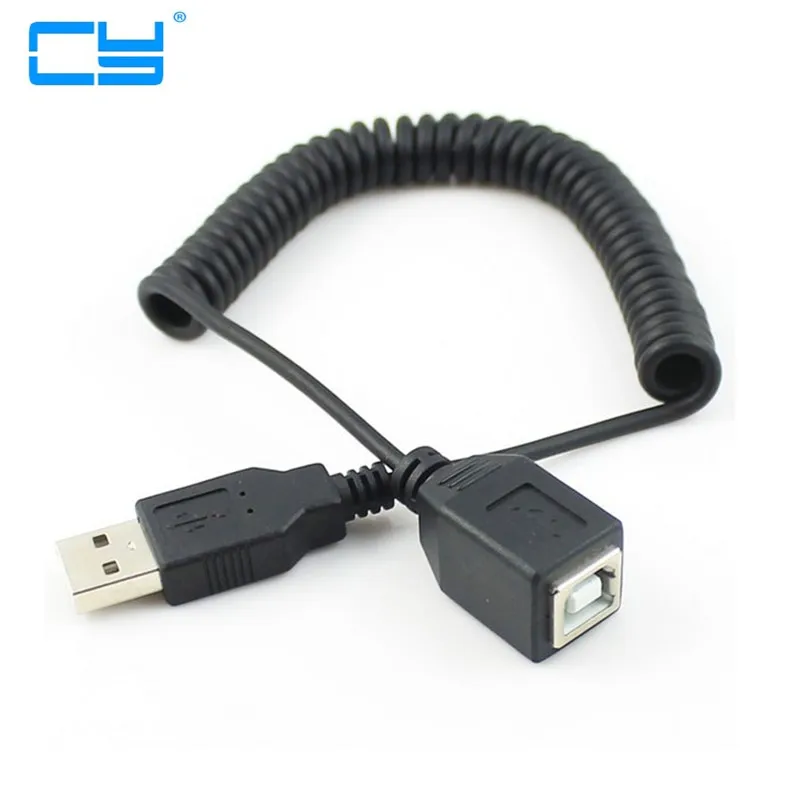 

USB 2,0 A папа к Type B Женский принтер удлинитель Спиральный шнур кабель